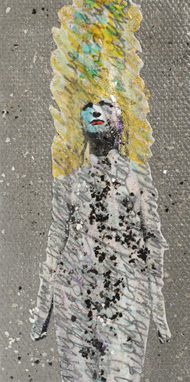 Icon collage on silver background